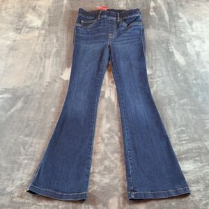 Spanx Flare Jeans Womens XS Petite Dark Wash Denim Pull On High Rise
